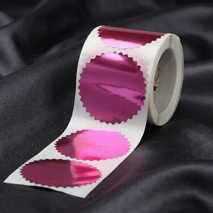 ART EMBOSS Blank Embosser Stickers 50mm Rose Red Gear (50pcs)