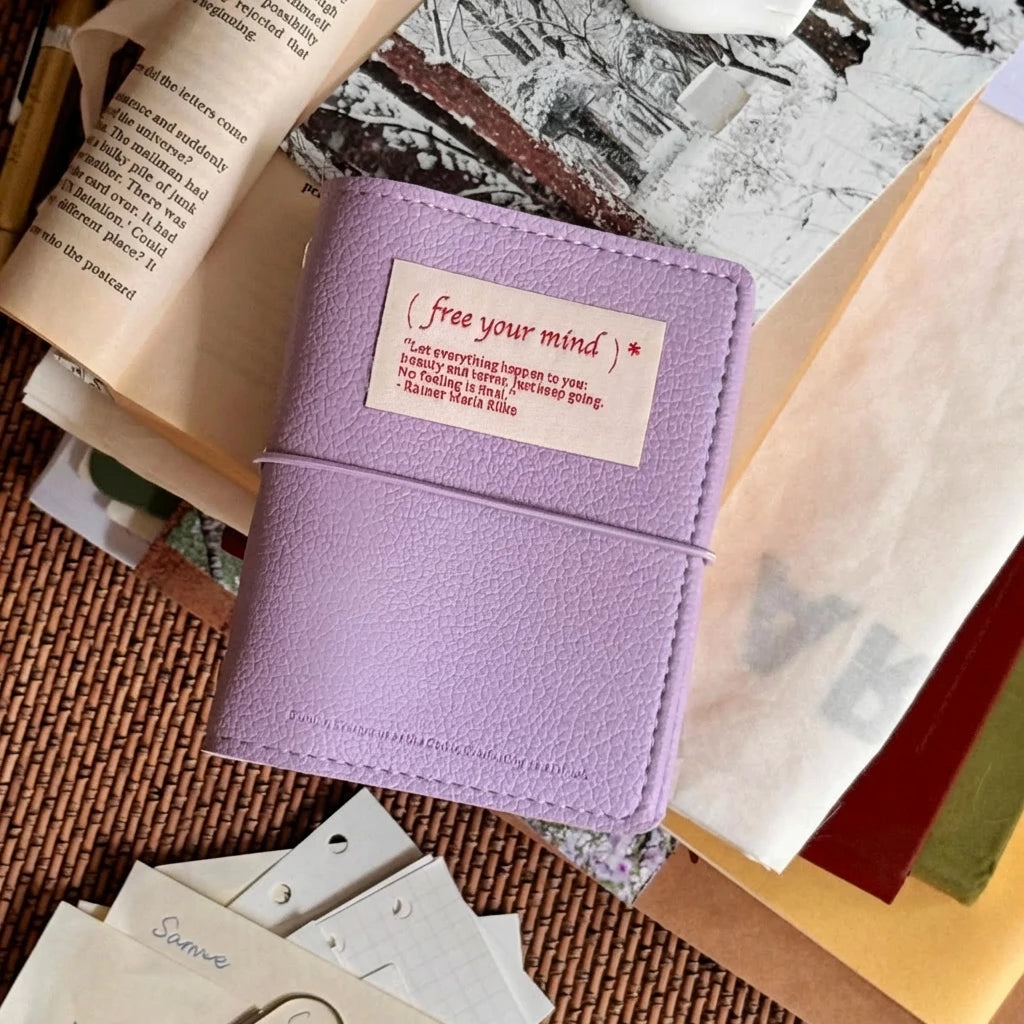 ART EMBOSS M5 Pocket Soft Leather Refillable Organiser Dusty Mauve