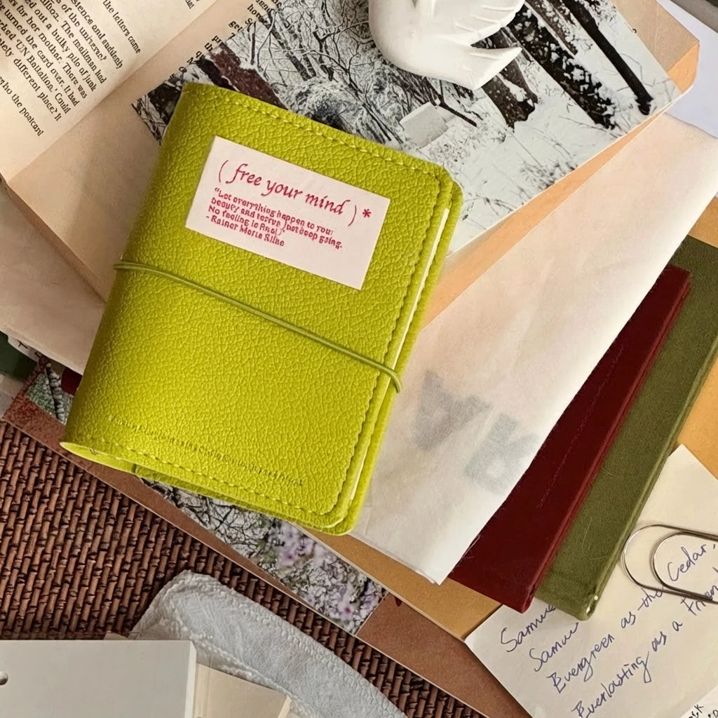 ART EMBOSS M5 Pocket Soft Leather Refillable Organiser Chartreuse Yellow