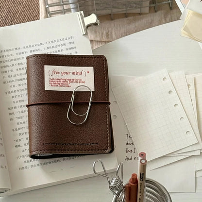 ART EMBOSS M5 Pocket Soft Leather Refillable Organiser Espresso Brown