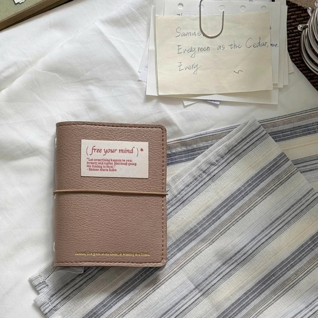 ART EMBOSS M5 Pocket Soft Leather Refillable Organiser Warm Taupe