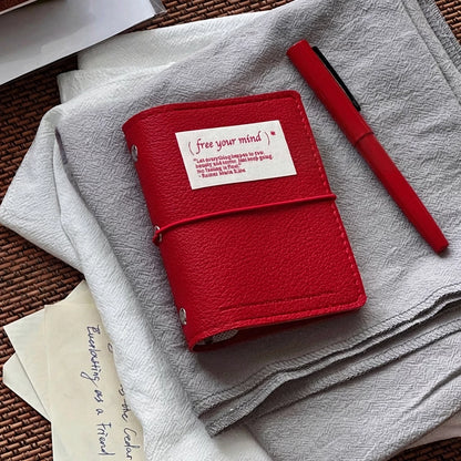 ART EMBOSS M5 Pocket Soft Leather Refillable Organiser Crimson Red