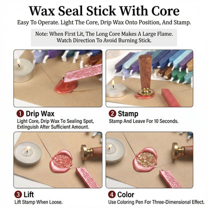 ART EMBOSS 5-piece Sealing Wax Sticks(80 colors)