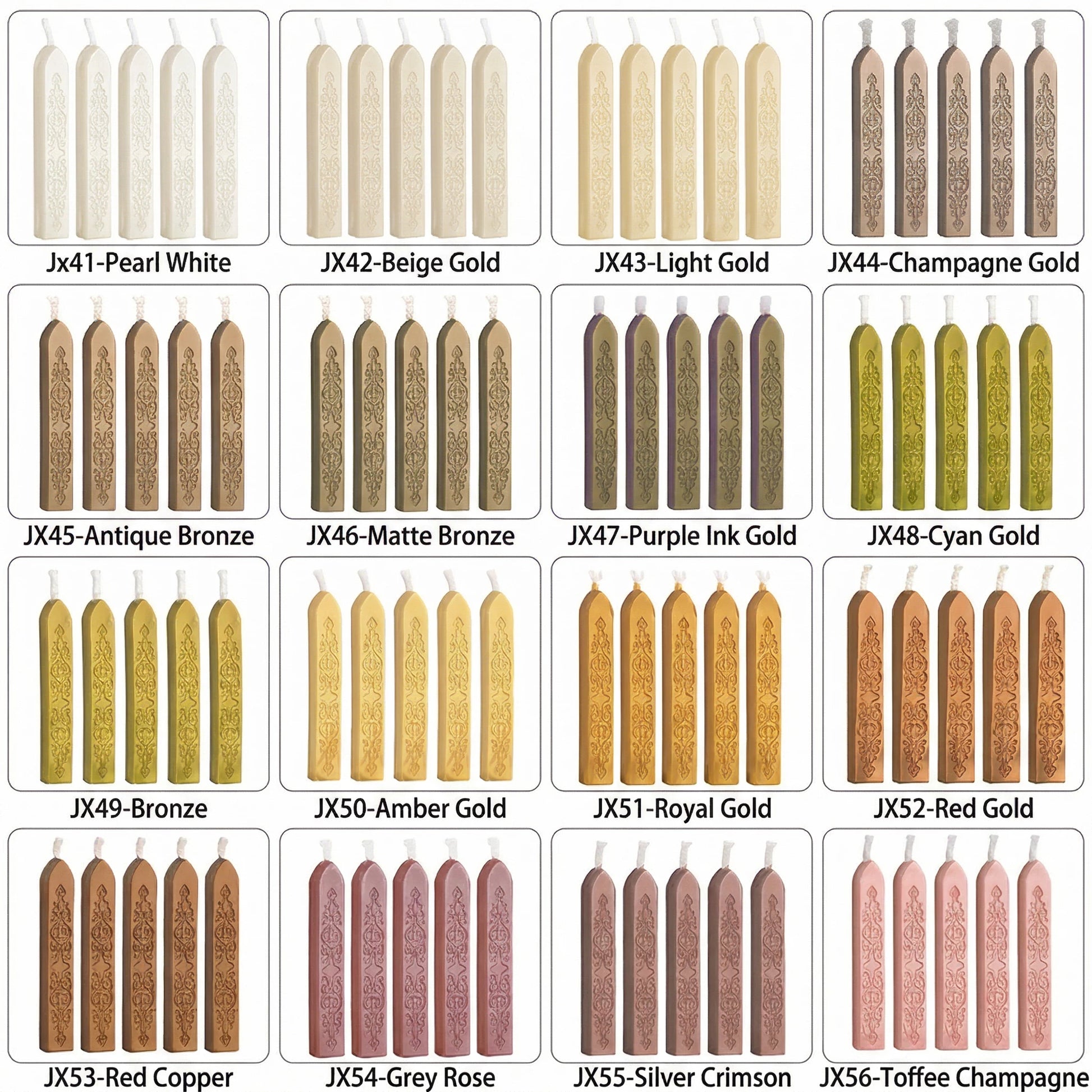 ART EMBOSS 5-piece Sealing Wax Sticks(80 colors)