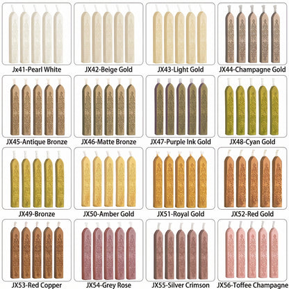 ART EMBOSS 5-piece Sealing Wax Sticks(80 colors)