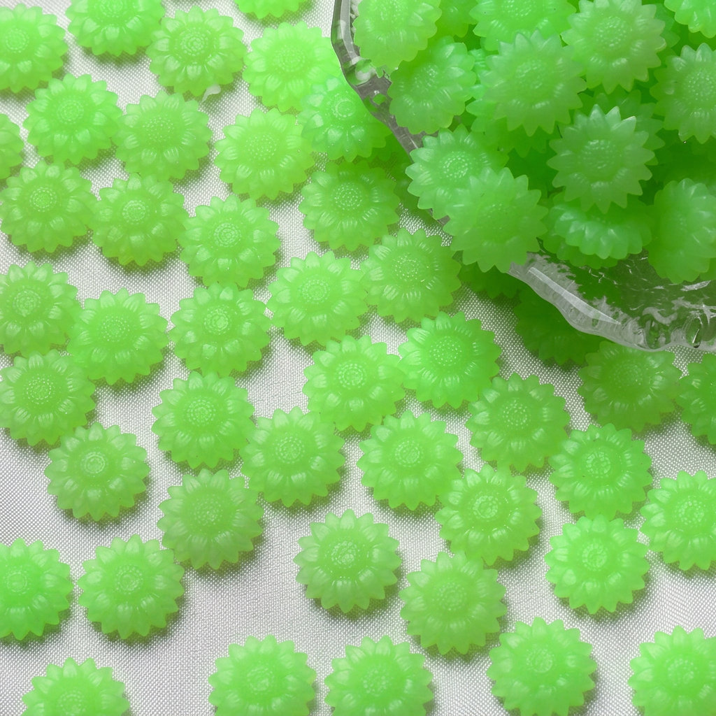 ART EMBOSS 5 Colors Semi-transparent Night Luminous Sealing Wax Beads(100pcs) Luminous seal wax - green