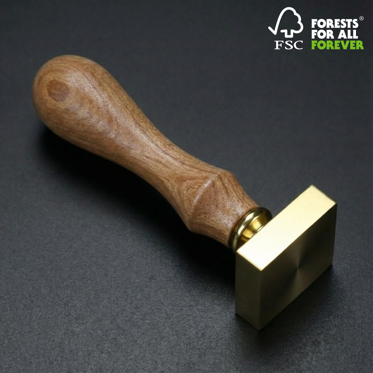 ART EMBOSS Custom Wax Seal Stamp Yes(FSC® Certified Rosewood) SQ 30mm