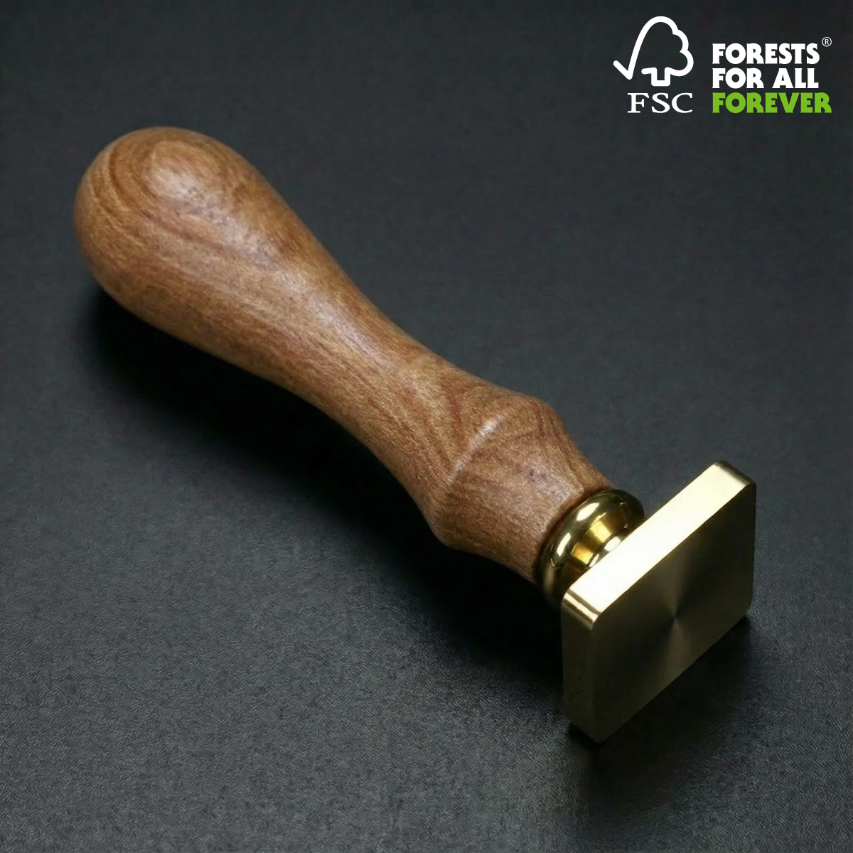 ART EMBOSS Custom Wax Seal Stamp Yes(FSC® Certified Rosewood) SQ 25mm