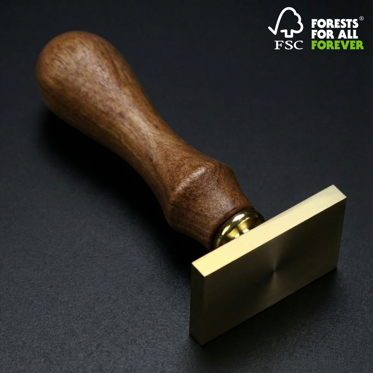 ART EMBOSS Custom Wax Seal Stamp Yes(FSC® Certified Rosewood) RECT 29x19mm