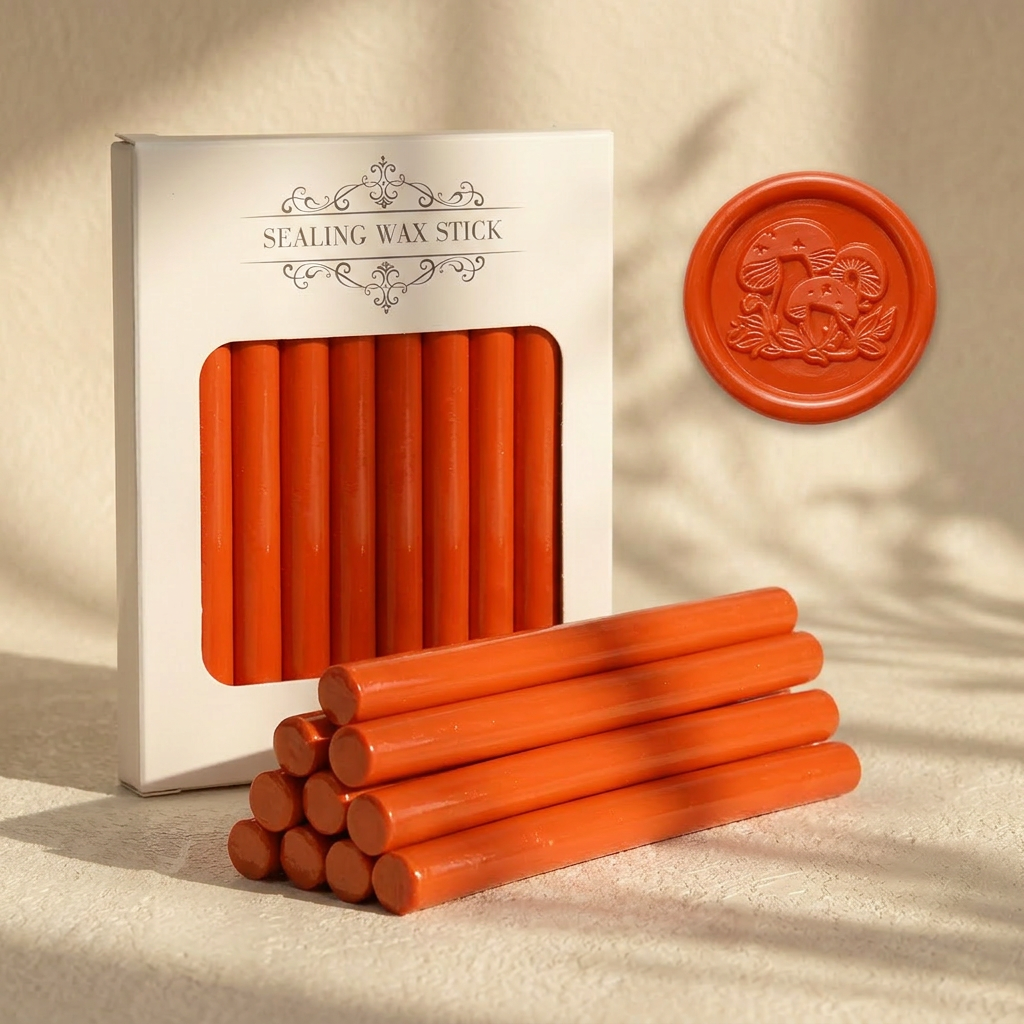 ART EMBOSS 65 Colors Glue Gun Wax Sticks(10pcs) Orange red
