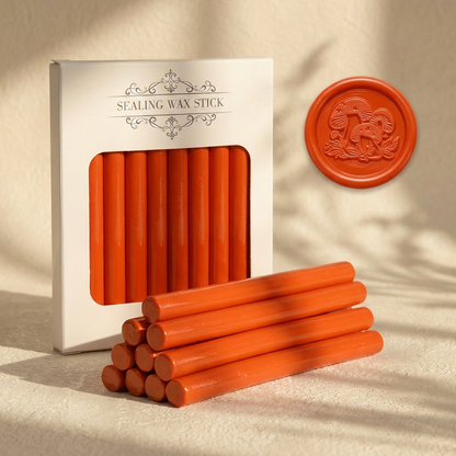 ART EMBOSS 65 Colors Glue Gun Wax Sticks(10pcs) Orange red
