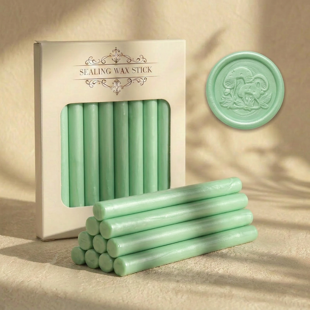 ART EMBOSS 65 Colors Glue Gun Wax Sticks(10pcs) Cute new green