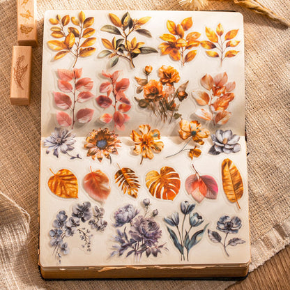ART EMBOSS Vintage Flower Journaling Stickers(15 Sheets)
