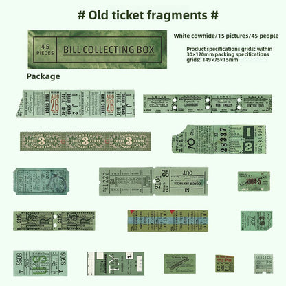 ART EMBOSS Retro Train Ticket Journaling Stickers (15 Sheets) Old ticket fragments