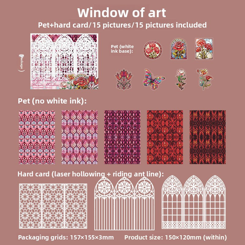 ART EMBOSS Light & Shadow Frame Journaling Set (15 Sheets) Window of art