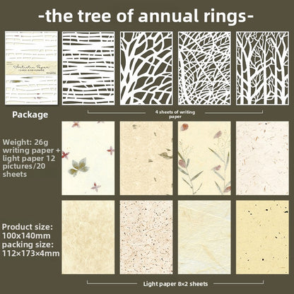 ART EMBOSS Hollow Texture Art Paper Pack – Decorative Background Paper (20 Sheets) Annual tree