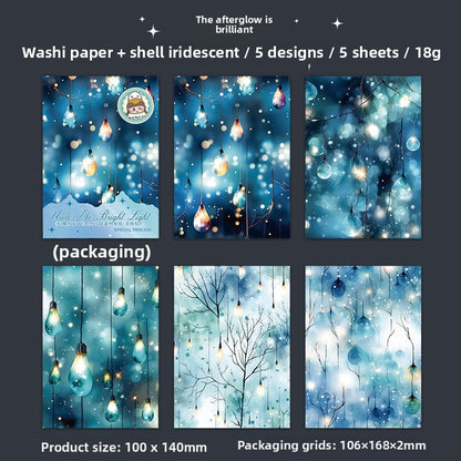 ART EMBOSS Sparkling Lights Sticker Pack – Light-Themed Stickers (5 Sheets) The afterglow is brilliant