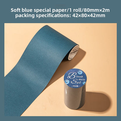 ART EMBOSS Vintage Morandi Paper Roll – Journaling Background Paper (1 Roll) Soft blue