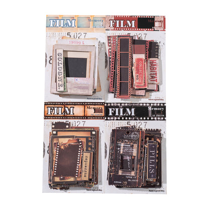 ART EMBOSS Film Memory Sticker Set – Retro Movie Card Stickers (25 Pieces)