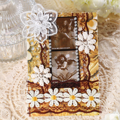 ART EMBOSS Lace Texture Paper Pack – Vintage Background Paper (30 Sheets)