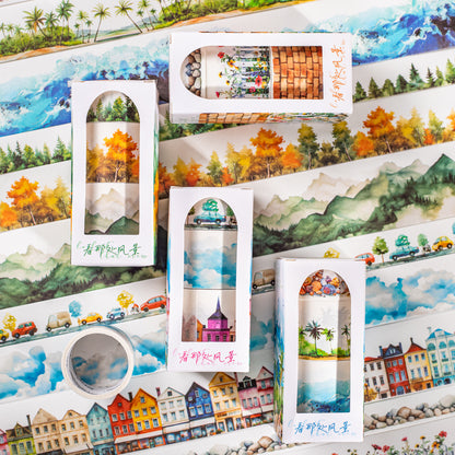 ART EMBOSS Scenery Gazing Tape Set – Scenic Journaling Tape (3 Rolls)