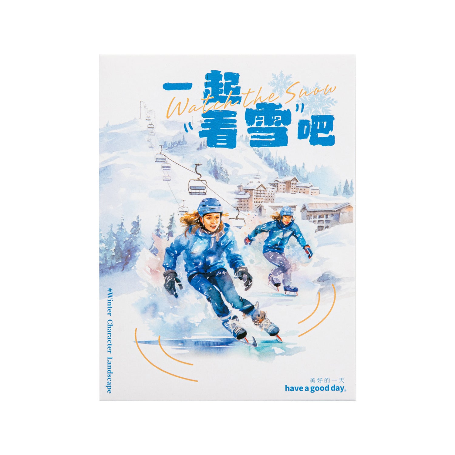 ART EMBOSS Let’s Watch the Snow Sticker Pack – Winter Scene Stickers (25 Sheets)