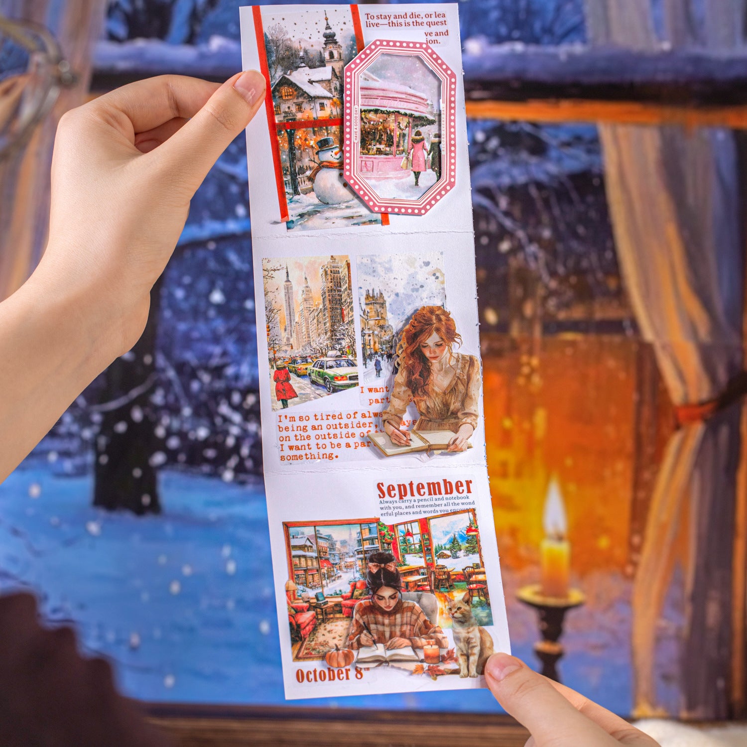 ART EMBOSS Winter Landscape Stickers (50 Pieces)