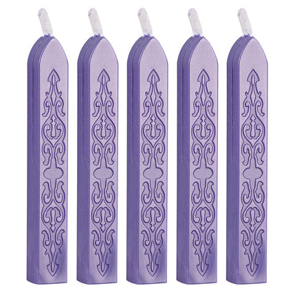 ART EMBOSS 5-piece Sealing Wax Sticks(80 colors) Moonlight purple (5 pieces with sword pattern and core)