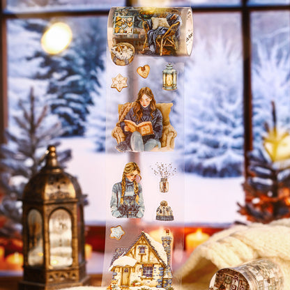 ART EMBOSS Winter Warmth PET Sticker Tape – Winter Die-Cut Stickers (6 Styles)