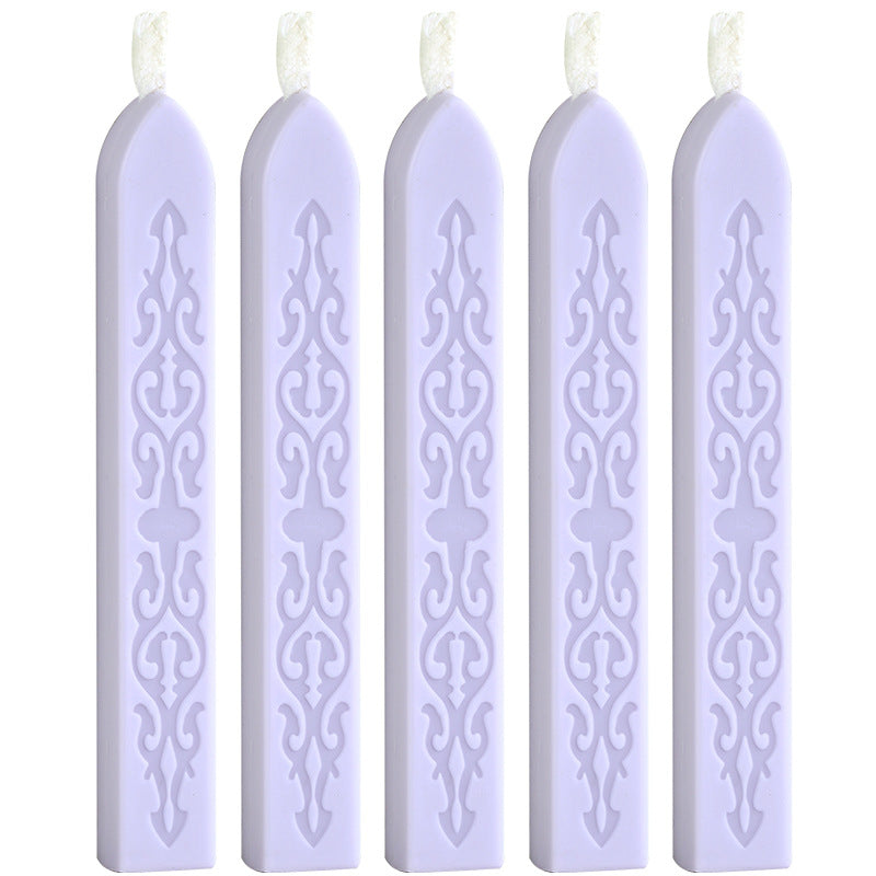 ART EMBOSS 5-piece Sealing Wax Sticks(80 colors) Taro purple (5 pieces with sword pattern and core)