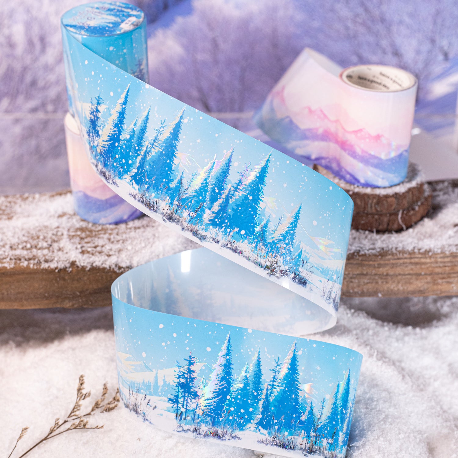 ART EMBOSS Winter Prelude PET Sticker Tape – Winter Scenery Tape (6 Styles)
