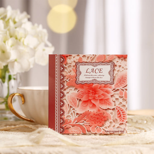 ART EMBOSS Lace Texture Paper Pack – Vintage Background Paper (30 Sheets)