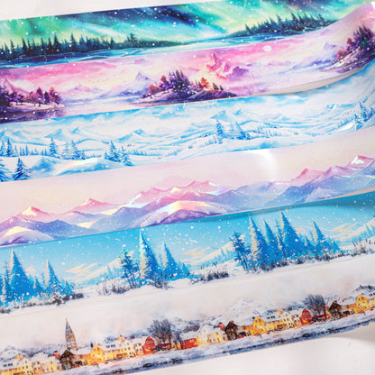 ART EMBOSS Winter Prelude PET Sticker Tape – Winter Scenery Tape (6 Styles)