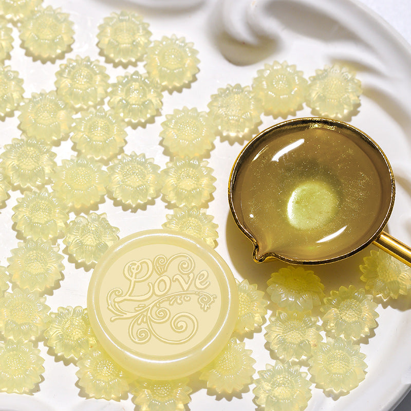 ART EMBOSS 13 Colors Semi-transparent Sealing Wax Beads(100pcs) Semi-transparent - honey yellow
