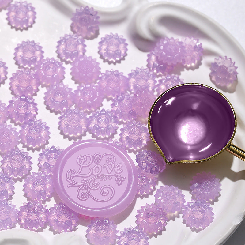 ART EMBOSS 13 Colors Semi-transparent Sealing Wax Beads(100pcs) Semi-transparent - fragrant purple