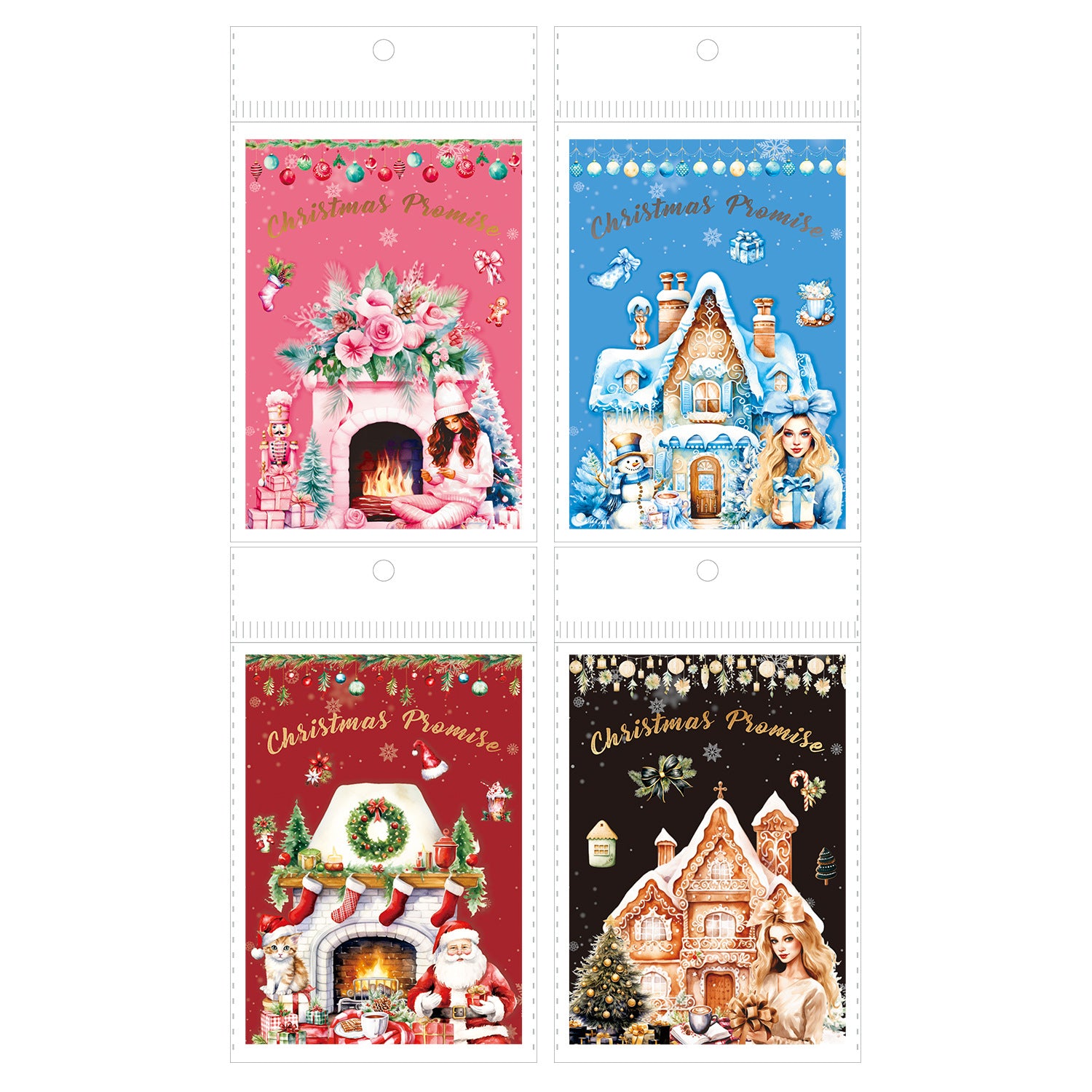 ART EMBOSS Christmas Appointment PET Sticker Book – Die-Cut Christmas Stickers (20 Sheets)