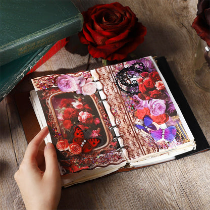 ART EMBOSS Rose Appointment Paper Pack – Vintage Rose Decorative Paper (30 Sheets)