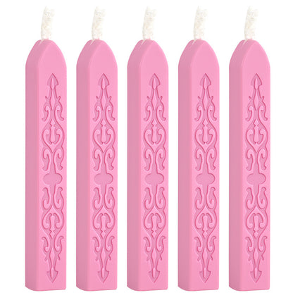 ART EMBOSS 5-piece Sealing Wax Sticks(80 colors) Princess pink (5-piece set with core, sword pattern)