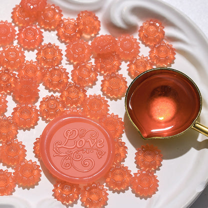 ART EMBOSS 13 Colors Semi-transparent Sealing Wax Beads(100pcs) Semi-transparent—sequoia orange