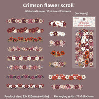Crimson flower scroll