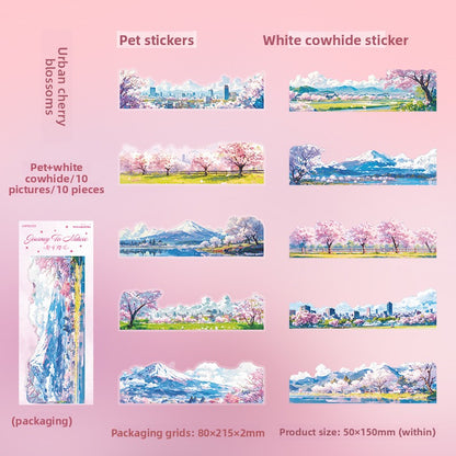 ART EMBOSS City Nature Journey Sticke(10 Pieces) Urban cherry blossoms