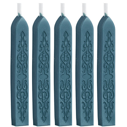 ART EMBOSS 5-piece Sealing Wax Sticks(80 colors) Blue iron (sword pattern with core, 5 pieces)