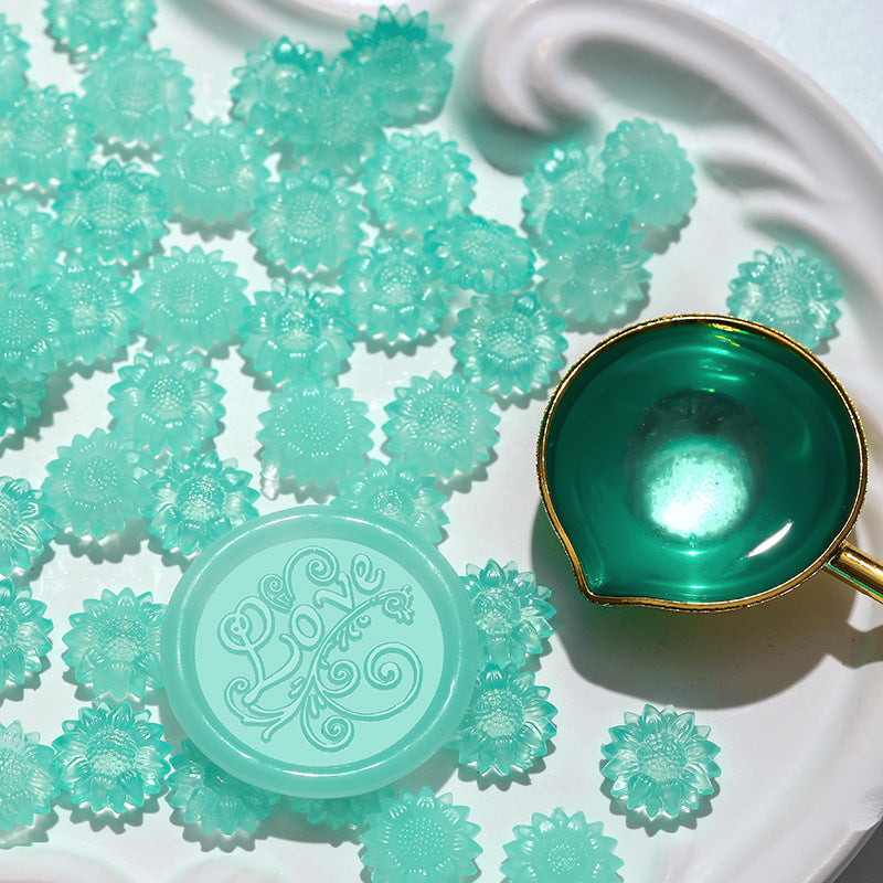 ART EMBOSS 13 Colors Semi-transparent Sealing Wax Beads(100pcs) Semi-transparent—nanyan green