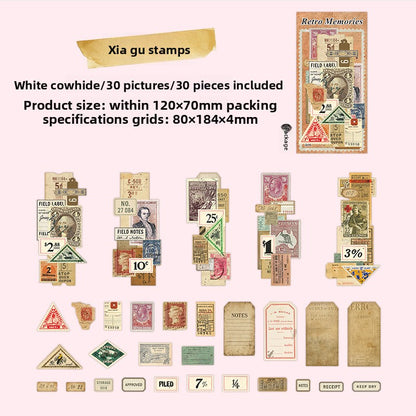 ART EMBOSS Retro Collage Journaling Paper (30 Sheets) Vintage stamps