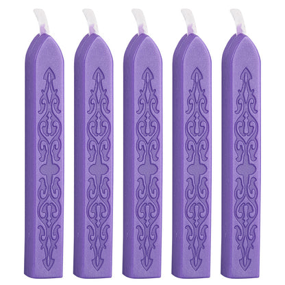 ART EMBOSS 5-piece Sealing Wax Sticks(80 colors) Eggplant purple (sword pattern with core, 5 pieces)