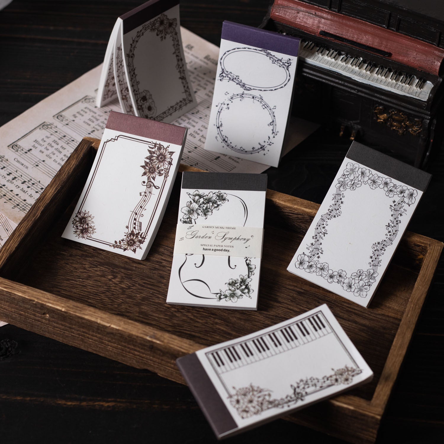 ART EMBOSS Garden Symphony Notepad Set – Floral Memo Paper (30 Pieces)