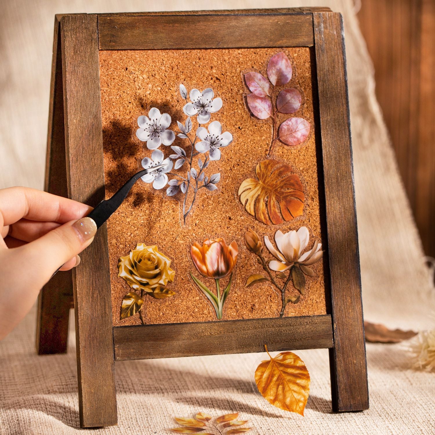 ART EMBOSS Vintage Flower Journaling Stickers(15 Sheets)