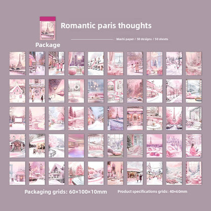 ART EMBOSS Winter Landscape Stickers (50 Pieces) Romantic paris thoughts