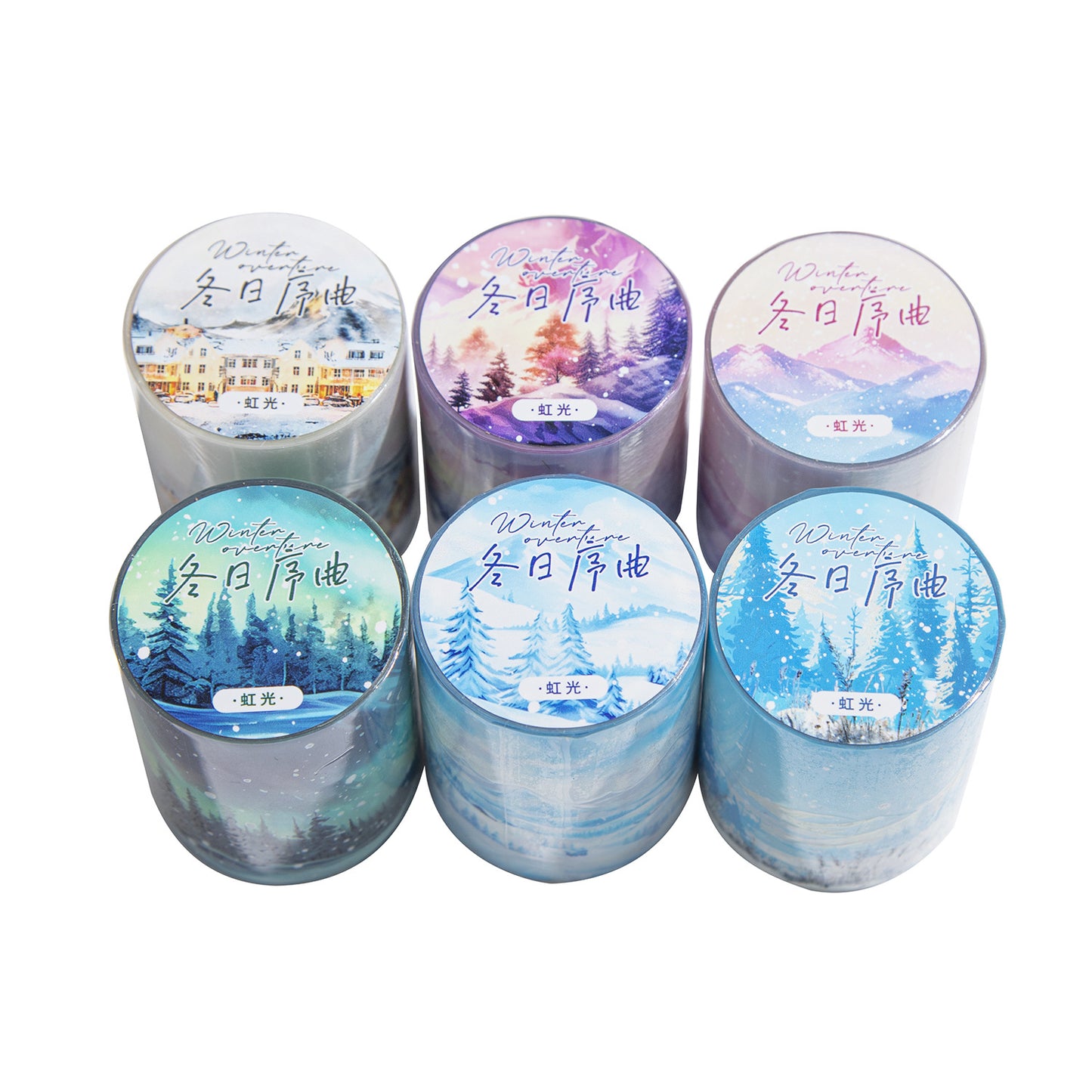 ART EMBOSS Winter Prelude PET Sticker Tape – Winter Scenery Tape (6 Styles)