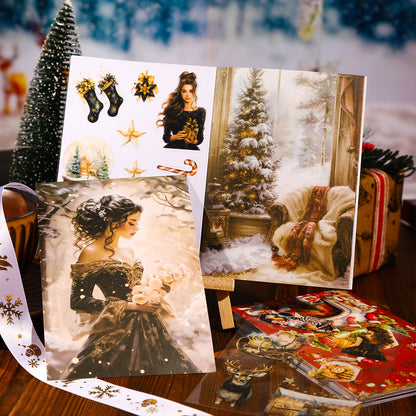 ART EMBOSS Christmas Appointment PET Sticker Book – Die-Cut Christmas Stickers (20 Sheets)
